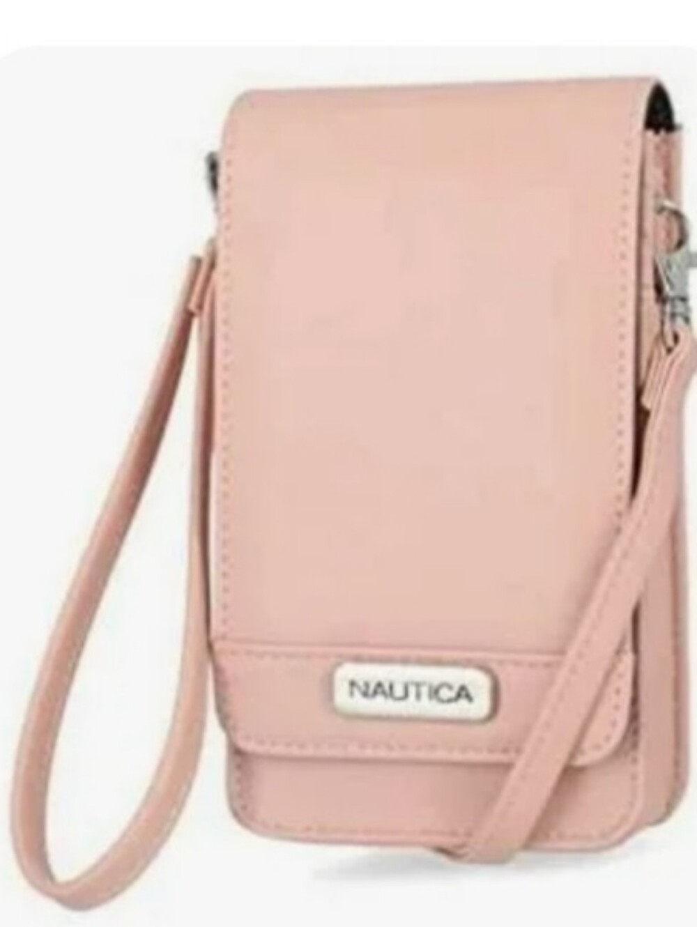 Nautica  Vegan Leather RFID Blush Pink Crossbody Phone Pouch with Strap